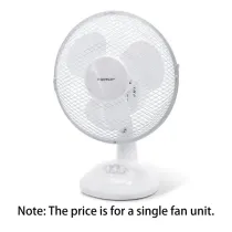 VENTILATORE DA APPOGGIO 9 pollici, 3 pale, 2 velocità, bianco,