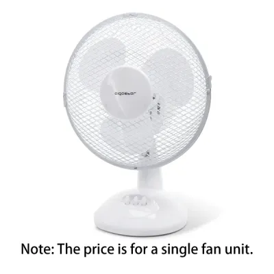 VENTILATORE DA APPOGGIO 9 pollici, 3 pale, 2 velocità, bianco,