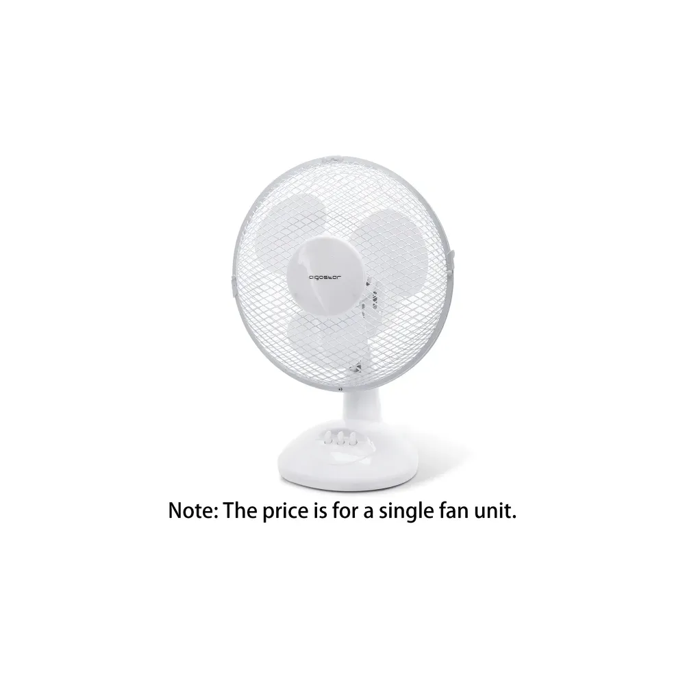 VENTILATORE DA APPOGGIO 9 pollici, 3 pale, 2 velocità, bianco,