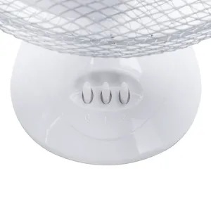 VENTILATORE DA APPOGGIO 9 pollici, 3 pale, 2 velocità, bianco,