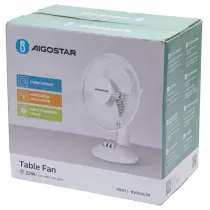 VENTILATORE DA APPOGGIO 9 pollici, 3 pale, 2 velocità, bianco,