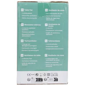 VENTILATORE DA APPOGGIO 9 pollici, 3 pale, 2 velocità, bianco,