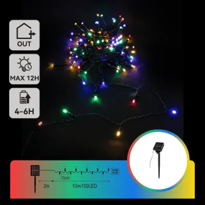 CATENA LUMINOSA LUCE SOLARE RGBY,12M