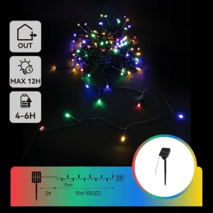 CATENA LUMINOSA LUCE SOLARE RGBY,12M