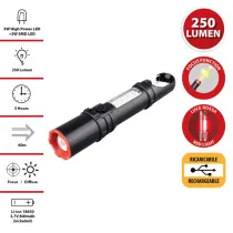 TORCIA LED RICARICABILE 'MAGNUM' 3 W - lm 250 - con laterna laterale