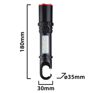 TORCIA LED RICARICABILE 'MAGNUM' 3 W - lm 250 - con laterna laterale
