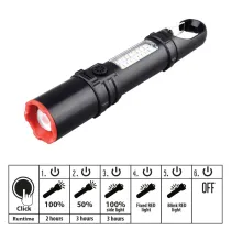 TORCIA LED RICARICABILE 'MAGNUM' 3 W - lm 250 - con laterna laterale