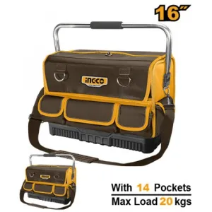 BORSA PORTATTREZZI 16" CON 14 TASCHE E MANIGLIA IN ACCIAIO