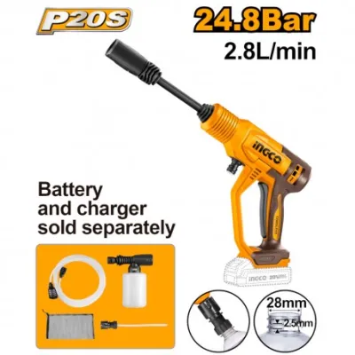 IDROPULITRICE A BATTERIA 24,8BAR 20V NUDO