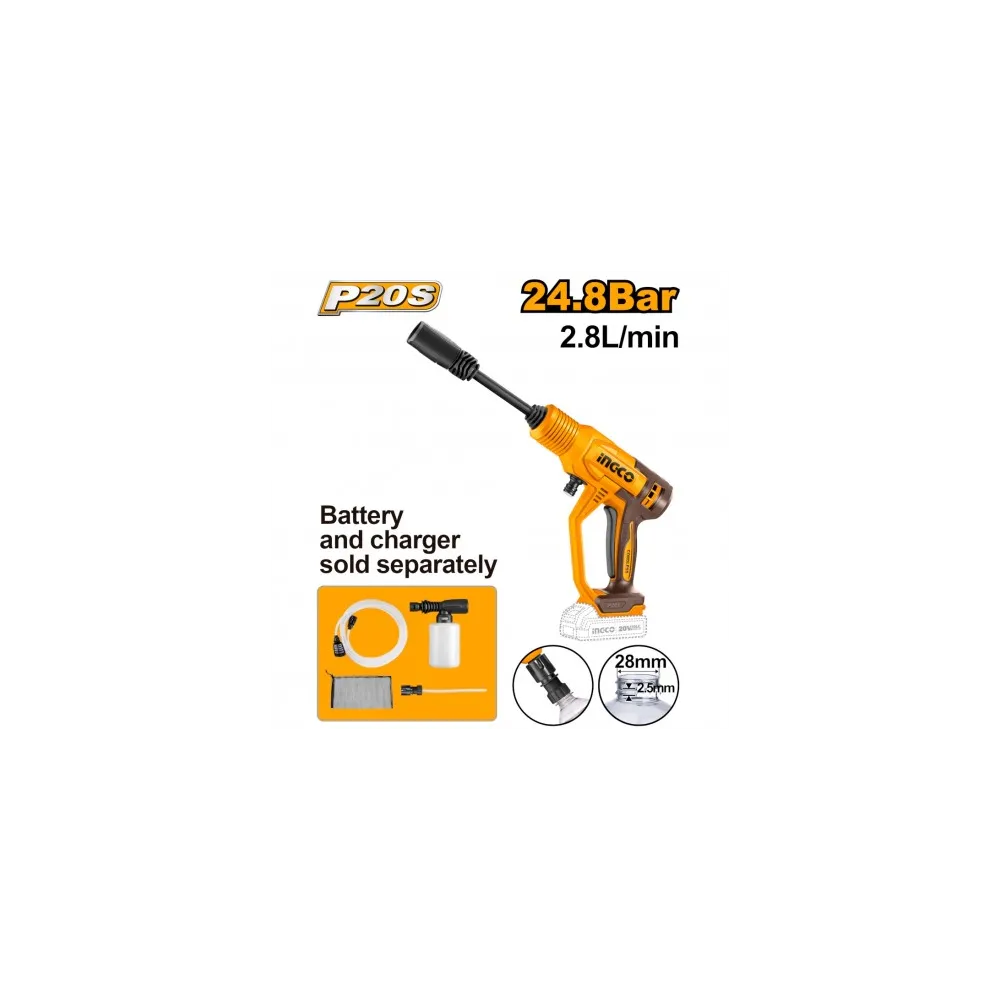 IDROPULITRICE A BATTERIA 24,8BAR 20V NUDO