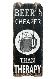 WOODEN "BEER" SIGN TO HANG VINTAGE STYLE 80x40x2.1CM