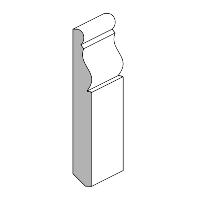 BATTISCOPA AJOUS TUDOR MM.100x12x2400 LACCATO BIANCO (6 PZ)