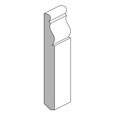 BATTISCOPA AJOUS TUDOR MM.120x13x2400 LACCATO BIANCO (6 PZ)