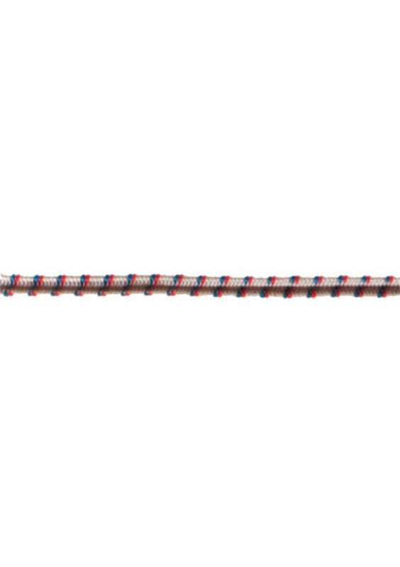 Corde élastiques en polypropylène blanc avec des insertions colorées Ø 4 mm. Vendues au mètre.