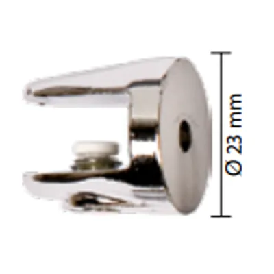 REGGIMENSOLA MICRO CROMO ARGENTO PER VETRO DA 4 A 9 MM. BLISTER  2 PZ (10 BL)