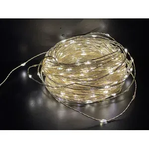 CATENA LUMINOSA  180 GOCCE LED C/GIOCHI BIA CALDO