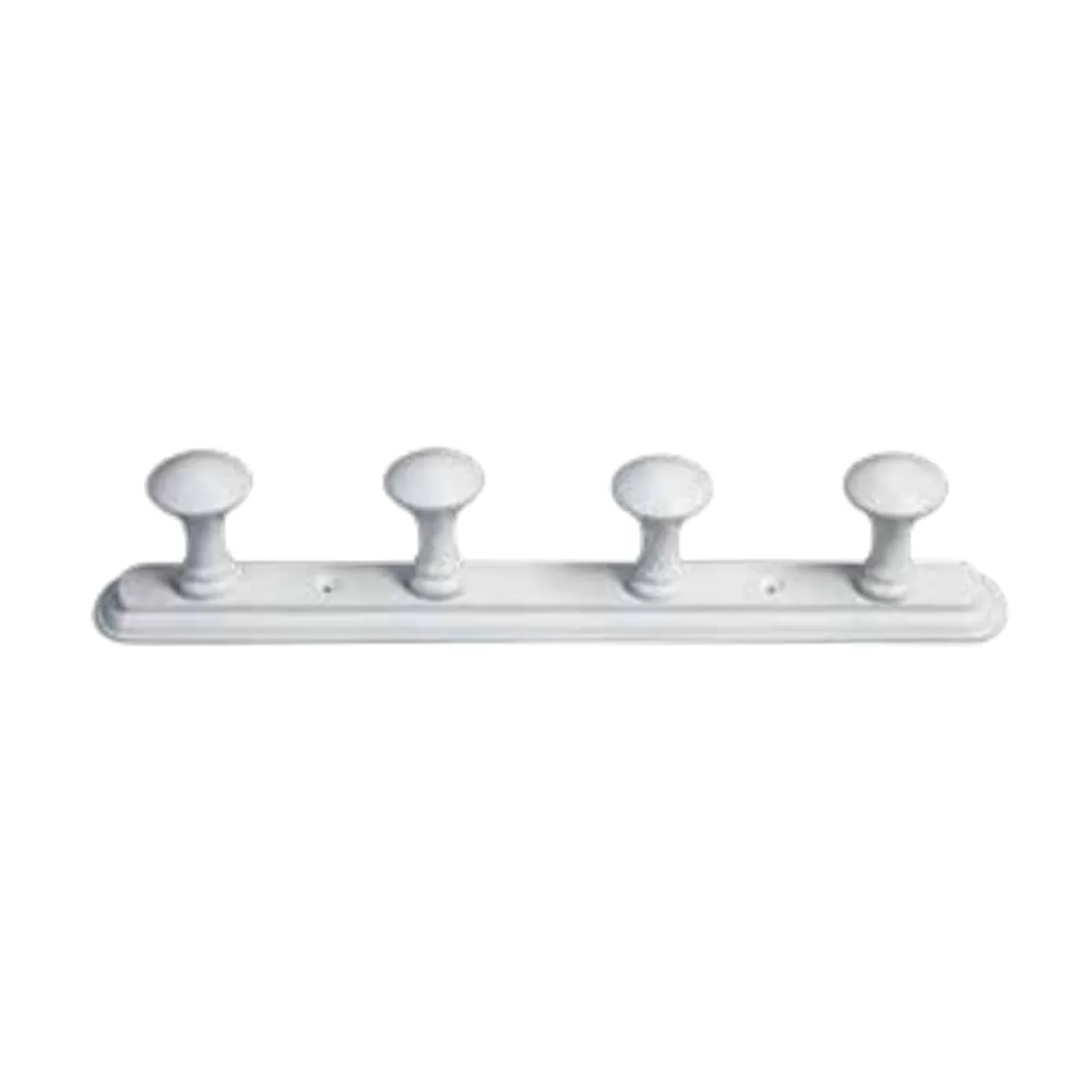 APPENDIABITI IN FAGGIO LACCATO BIANCO MM.380X50 N.4 POMOLI (3 PZ)