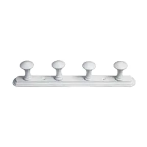 APPENDIABITI IN FAGGIO LACCATO BIANCO MM.380X50 N.4 POMOLI (3 PZ)