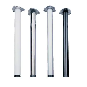 GAMBE IN ACCIAIO CON PIASTRA D.MM.60 H.MM.710 BIANCO  CONF 4 PZ (1 CF)