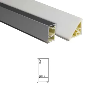 ALZATINA MODERN PVC ALLUMINIO SPAZZOLATO MM 40x19x4000 (1 PZ)