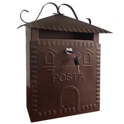 CASSETTA POSTALE 'FIORDALISO' cm 30x10,5x h 36 - argento\nero antico