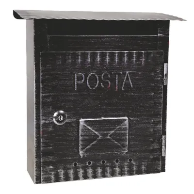 CASSETTA POSTALE 'IBISCO' cm 26x9,7x h 29 - argento antico