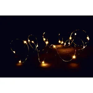 CATENA LUMINOSA A BATTERIA 100 GOCCE LED BIA CALDO (24,0 PZ)