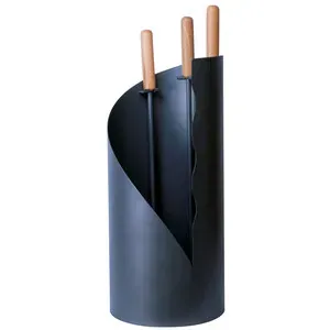 C SET ATTREZZI CAMINO C/CONTENITORE 4 PZ