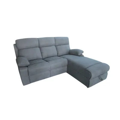 DIVANO ANGOLARE 3P RECLINER PENISOLA SX GRIGIO