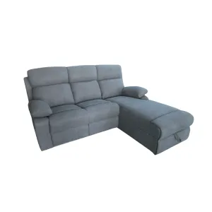 DIVANO ANGOLARE 3P RECLINER PENISOLA SX GRIGIO
