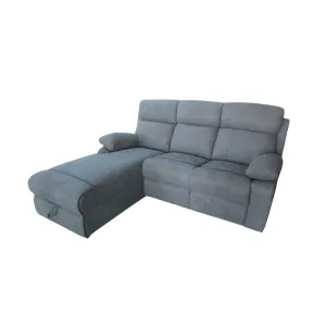 DIVANO ANGOLARE 3P RECLINER PENISOLA DX GRIGIO