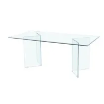TAVOLO IN VETRO TRASPARENTE 180X80X75,9 CM