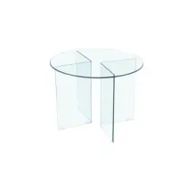 TAVOLO ROTONDO IN VETRO TRASPARENTE 130X75 CM