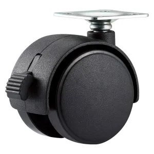 RUOTA PER MOBILI DOPPIA ø 50 - piastra mm 38 x 38 - capacità kg 30 - pz 2 BL