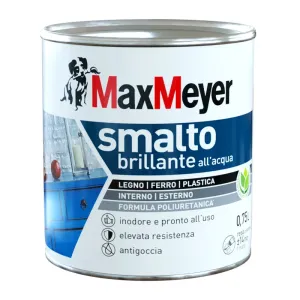 MAX SMALTO ALLACQUA POLIURETANICO BRILLANTE LT.0,750 GRIGIO PIETRA