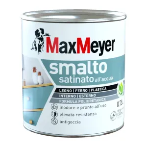 MAX SMALTO ALLACQUA POLIURETANICO SATINATO LT.0,750 NERO