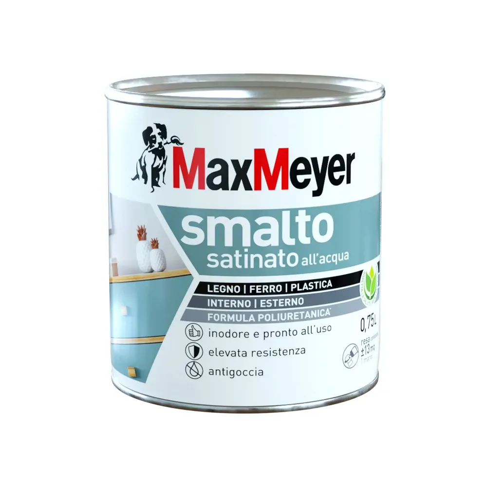 MAX SMALTO ALLACQUA POLIURETANICO SATINATO LT.0,750 VERDE SC.