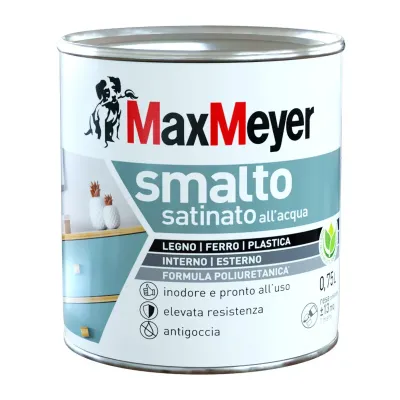 MAX SMALTO ALLACQUA POLIURETANICO SATINATO LT.0,750 CIOCCOLATO