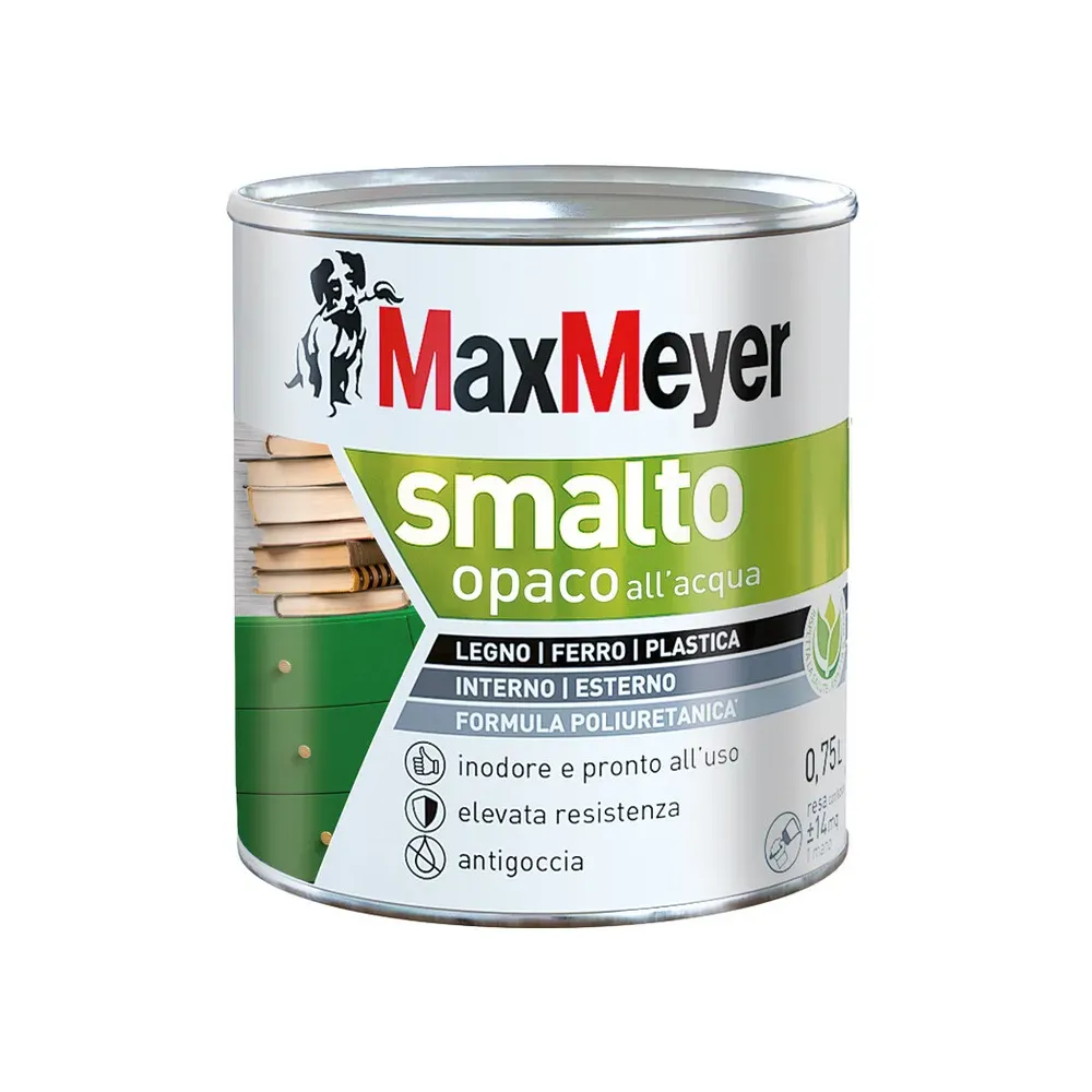 MAX SMALTO ALLACQUA POLIURETANICO OPACO LT.0,750 NERO