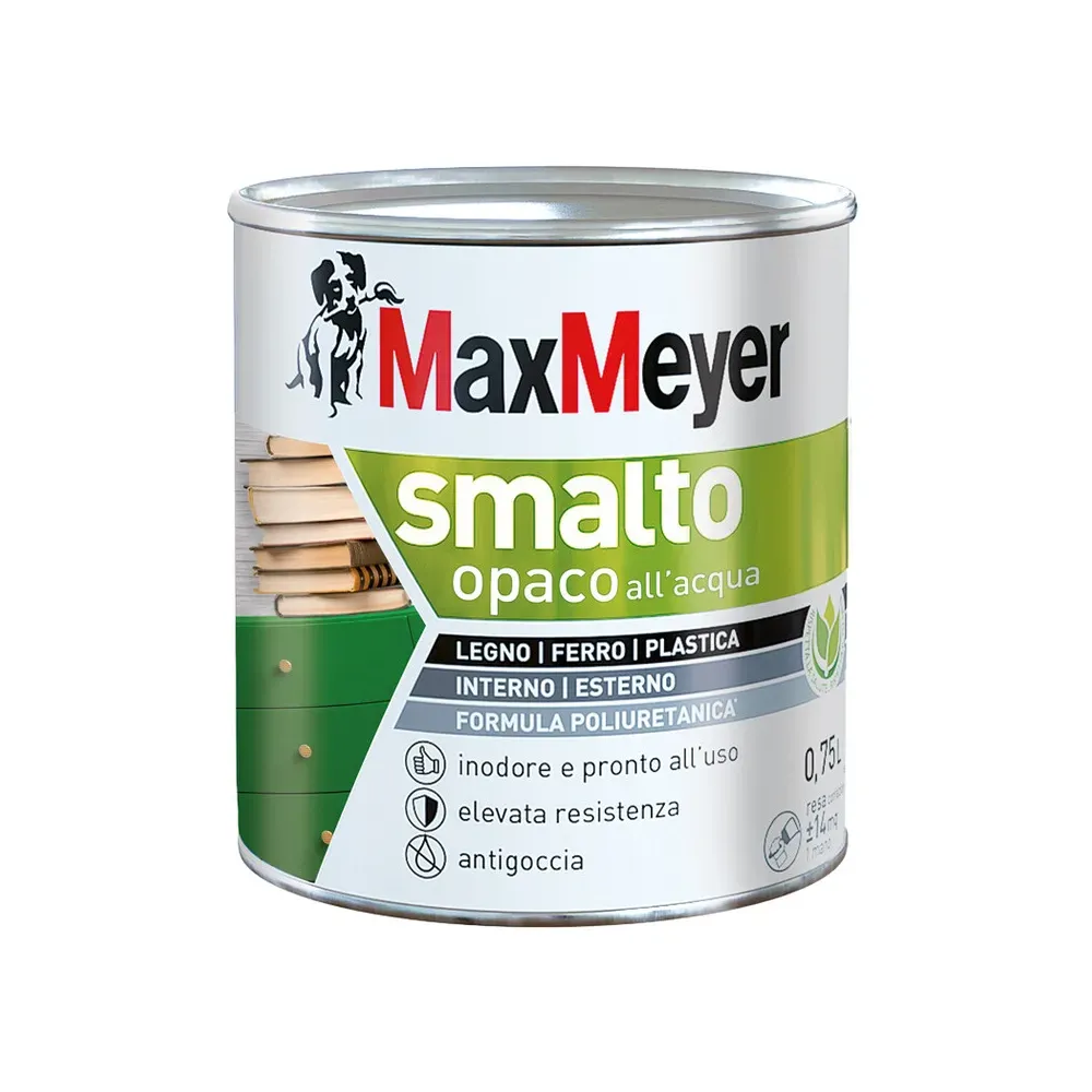 MAX SMALTO ALLACQUA POLIURETANICO OPACO LT.0,750 GRIGIO FUMO