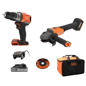 B+D KIT TRAPANO C/PERC + SMERIGLIATRICE 18V + ACC