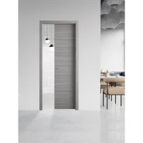 PORTA SCORREVOLE 'GINEVRA' cm 80 x 210 (88 x 214) - col. acero neve