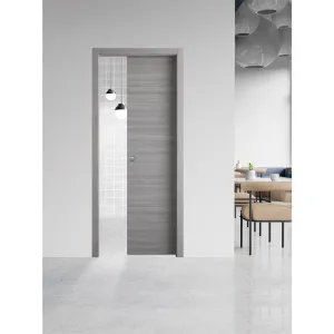 PORTA SCORREVOLE 'GINEVRA' cm 80 x 210 (88 x 214) - col. acero neve