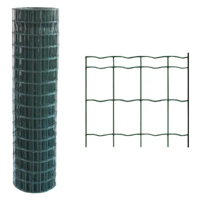 RETE ELETTROSALDATA PLASTIFICATA 76,2 x 63,5 Filo Ø mm. 1,6/2 - H. cm 120 x mt. 25