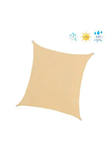 OUTDOOR SHADE TENT SQUARE IN BEIGE POLYETHYLENE 3.6X3.6MT