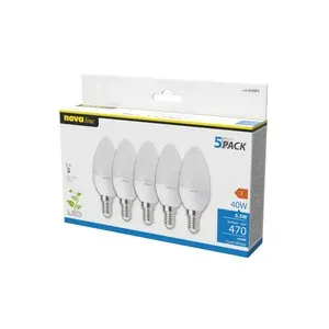 NOVA LAMPADA LED OLIVA E14 4,9W 6500K 5 PZ