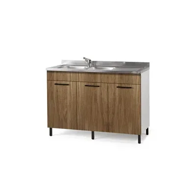 KIT CUCINA BASE 3 ANTE 120X50XH85 CM S/LAVELLO NOCE