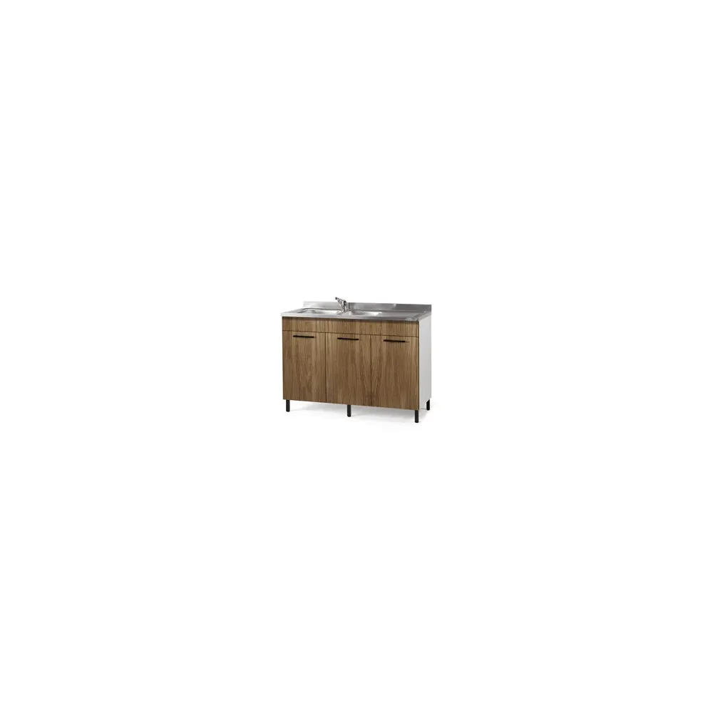 KIT CUCINA BASE 3 ANTE 120X50XH85 CM S/LAVELLO NOCE