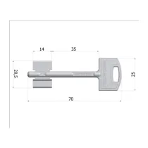 CHIAVE GREZZA SECURMAP14 GAMBO 35MM SECUREMME (10,0 PZ)