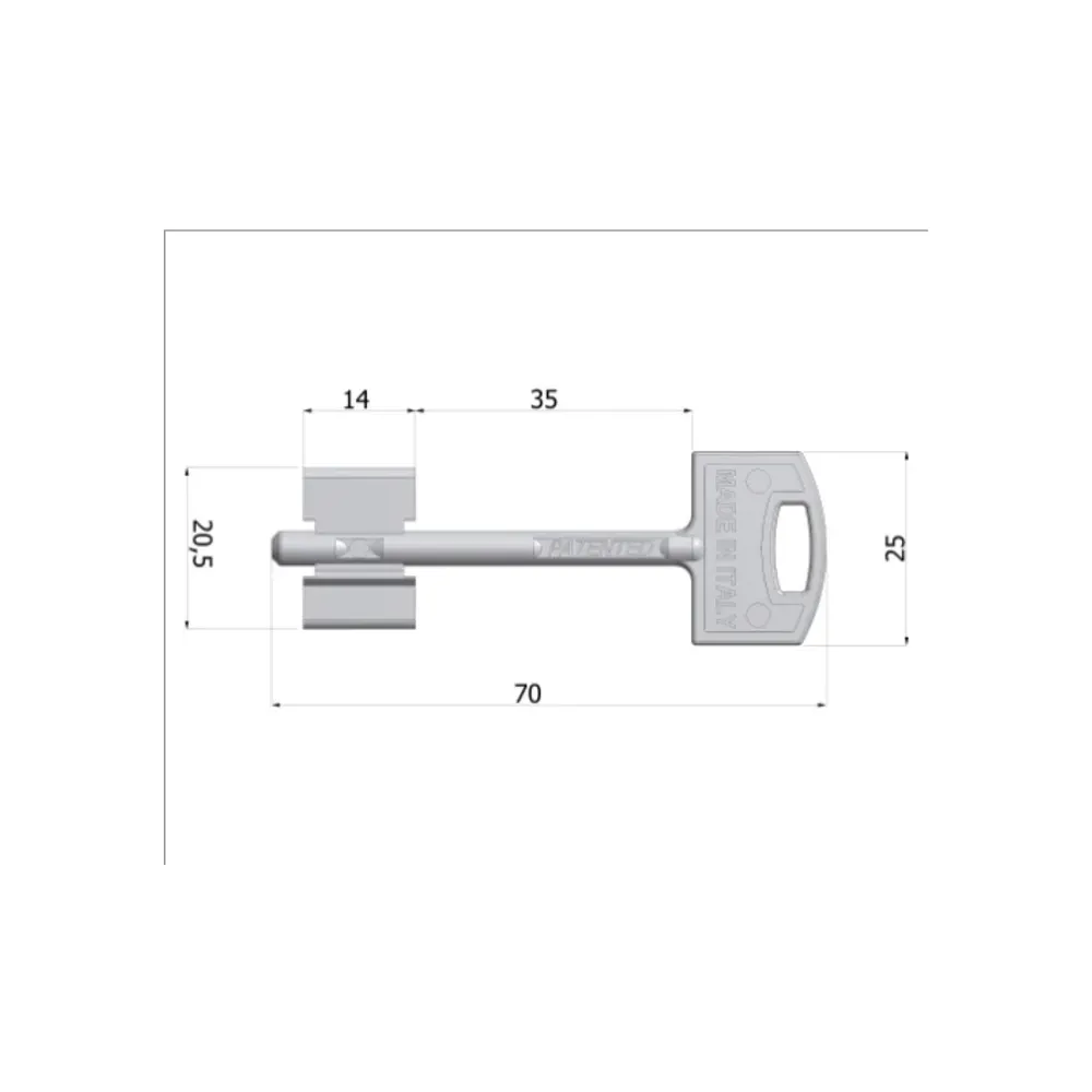 CHIAVE GREZZA SECURMAP14 GAMBO 35MM SECUREMME (10,0 PZ)